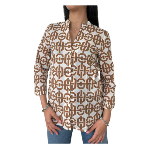Emme Marella Camicia coreana Camicia Donna coreana a fantasia 42 - Francavilla Moda